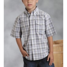Roper Amarillo Shirt - Yarn-Dyed Plaid, Short Sleeve (For Boys) in Blue - Closeouts