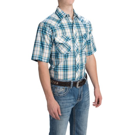 Roper Classic Plaid Snap Front Shirt Short Sleeve (For Men)
