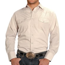Roper Classic Tone-on-Tone Dobby Shirt - Snap Front, Long Sleeve (For Men) in White - Closeouts