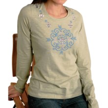 Roper Cotton Slub Jersey T-Shirt - Scoop Neck, Long Sleeve (For Women) in Green - Closeouts
