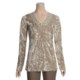 Roper Crushed Velvet Shirt - Studded V-Neck, Long Sleeve (For Women)