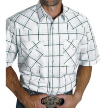 Roper Green Gate Plaid Shirt - Short Sleeve (For Men) in Green - Closeouts