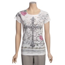 Roper Horse Burnout Sublimation Shirt - Short Sleeve (For Women) in White - Closeouts