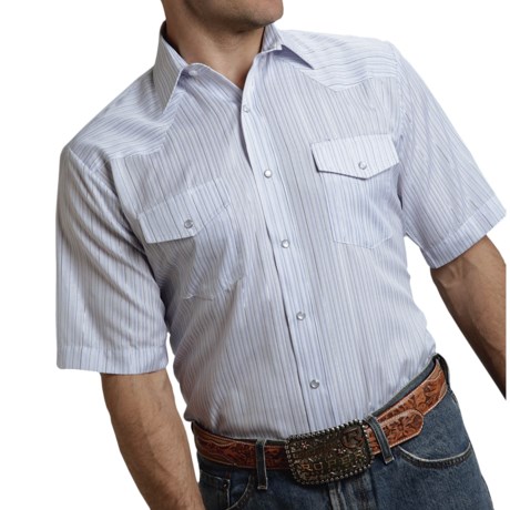 Roper Karman Classic Stripe Western Shirt Snap Front, Short Sleeve (For Men and Big Men)