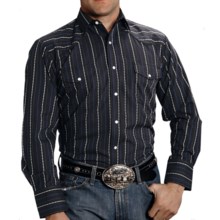 Roper Karman Dobby Stripe Shirt - Snap Front, Long Sleeve (For Men) in Black - Closeouts