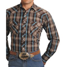 Roper Karman Plaid Shirt - Snap Front, Long Sleeve (For Men) in Brown - Closeouts