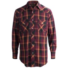 Roper Karman Plaid Shirt - Snap Front, Long Sleeve (For Men) in Maroon - Closeouts