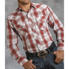 Roper Karman Plaid Shirt - Snap Front, Long Sleeve (For Men) in Red - Closeouts