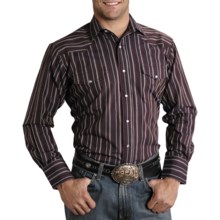 Roper Karman Quartz Stripe Shirt - Pearlized Snaps, Long Sleeve (For Men) in Black - Closeouts