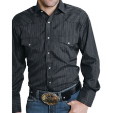 Roper Karman Shirt - Dobby Stripe, Long Sleeve (For Men) in Black - Closeouts