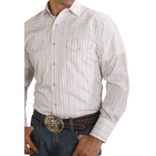 Roper Karman Stripe Shirt - Snap Front, Long Sleeve (For Men) in White - Closeouts
