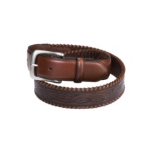 Roper Leather Belt (For Men) in Black/Brown Tip - Closeouts