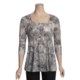 Roper Metallic Burnout Shirt - 3/4 Sleeve (For Women)