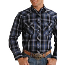 Roper Metallic Plaid Shirt - Long Sleeve (For Men) in Blue - Closeouts