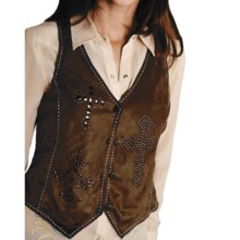 Roper Native Heritage Faux-Suede Vest (For Women) in Brown - Closeouts