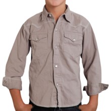 Roper Performance Western Shirt - Long Sleeve (For Boys) in Grey - Closeouts