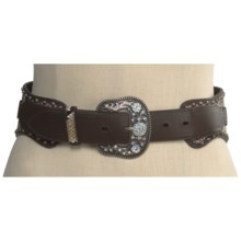 Roper Snake Print Hip Belt - Leather, Cowhair (For Women) in Brown - Closeouts