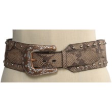 Roper Snake Print Hip Belt - Leather (For Women) in Snake Print - Closeouts