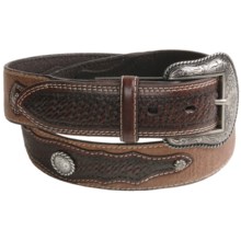Roper Western Belt - Leather, Basket Weave Overlay (For Men) in Brown - Closeouts