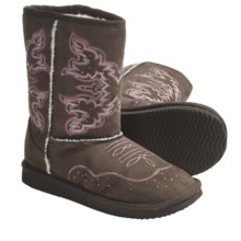 Roper Western Boots - Suede, Faux-Shearling Lining (For Kids) in Brown - Closeouts