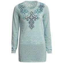 Roper Winterblue Burnout Shirt - Long Sleeve (For Women) in Blue - Closeouts