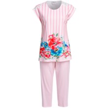 Rosch Interlock Cotton Capri Pajamas - Short Sleeve (For Women) in Original - Closeouts