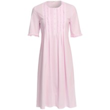 Rosch Ruffled Pintuck Nightgown - Cotton, Short Sleeve (For Women) in Rose - Closeouts