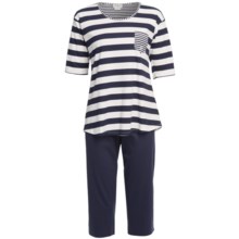 Rosch Short Cotton Pajamas - Elbow Sleeve (For Women) in Navy - Closeouts