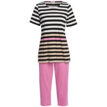 Rosch Striped Capri Pajamas - 3/4 Sleeve (For Women) in White/Black - Closeouts