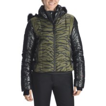 Rossignol Clemence Down Print Jacket with Fur Trim - 650 Fill Power (For Women) in Moss - Closeouts