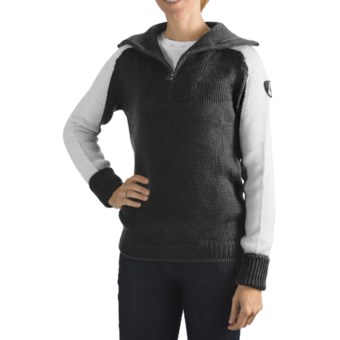 Rossignol Heritage Pullover Sweater - Zip Neck (For Women) in Black