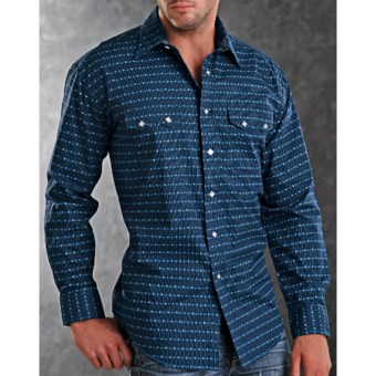 Rough Stock Duomo Western Shirt - Snap Front, Long Sleeve (For Men) in Navy