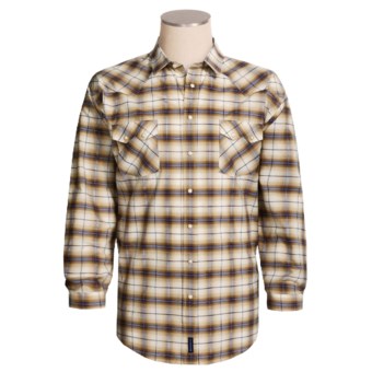 Rough Stock Lurex® Plaid Snap Shirt - Long Sleeve (For Men and Tall Men) in Brown