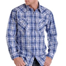Rough Stock Ombre Plaid Shirt - Long Sleeve (For Men) in Blue - Closeouts