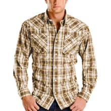 Rough Stock Ombre Plaid Shirt - Long Sleeve (For Men) in Tan - Closeouts