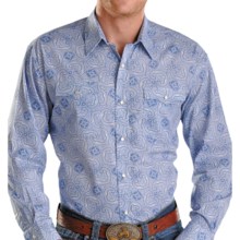 Rough Stock Sienna Vintage Print Western Shirt - Snap Front, Long Sleeve (For Men) in Blue - Closeouts
