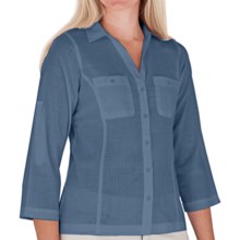 Royal Robbins Convertible Camp Shirt - Roll-Up 3/4 Sleeve (For Women) in Cornflower - Closeouts