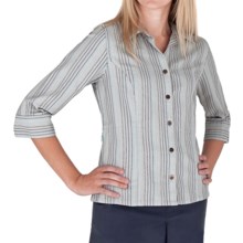 Royal Robbins Cool Mesh Stripe Shirt - 3/4 Sleeve (For Women) in Light Slate - Closeouts