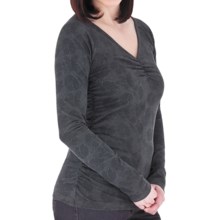 Royal Robbins Essential Printed Ruched Shirt - UPF 50+, Stretch Jersey, Long Sleeve (For Women) in Charcoal - Closeouts