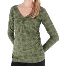 Royal Robbins Essential Printed Ruched Shirt - UPF 50+, Stretch Jersey, Long Sleeve (For Women) in Light Olive - Closeouts
