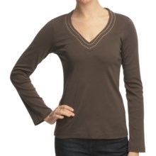 Royal Robbins Kick Back Pick-Stitch Shirt - UPF 50+, V-Neck, Long Sleeve (For Women) in Turkish Coffee - Closeouts