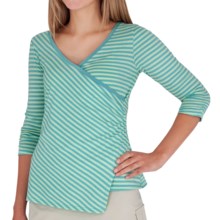 Royal Robbins Lucy Stripe Crossover Shirt - 3/4 Sleeve (For Women) in Nile Blue - Closeouts