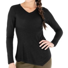 Royal Robbins Nabru Shirt - Seaside Slub Rayon, V-Neck, Long Sleeve (For Women) in Jet Black - Closeouts