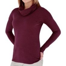 Royal Robbins Nellie Stripe Shirt - Organic Jersey, Cowl Neck, Long Sleeve (For Women) in Beet - Closeouts