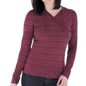 Royal Robbins Sandstone Stripe Hoodie Shirt (For Women) in Port
