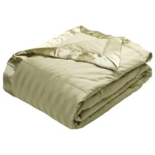 Royal Velvet Damask Stripe Down Blanket - Twin, 350TC Cotton in Sage - Closeouts