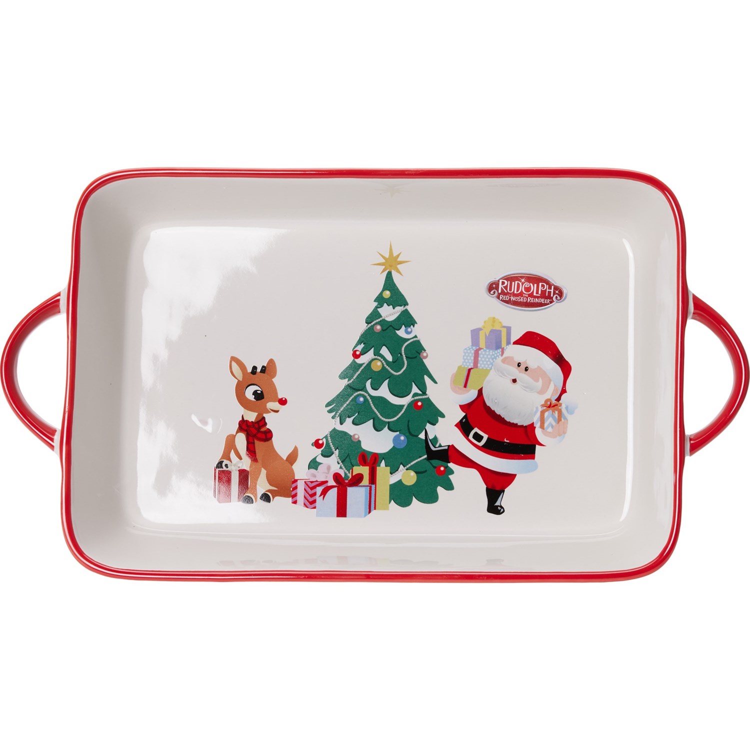 Rudolph The Red Nosed Reindeer Christmas Morning Rectangular Baker