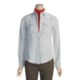 Ryan Michael Contrast-Stitched Western Shirt - Silk-Linen, Long Sleeve (For Women)