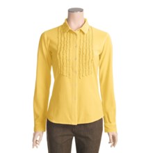 Ryan Michael Ruffled Knit Western Shirt - Long Sleeve (For Women) in Buttercup - Closeouts
