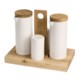 Sagaform Oil & Vinegar, Salt & Pepper Set - Oak and Stoneware